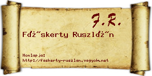 Fáskerty Ruszlán névjegykártya